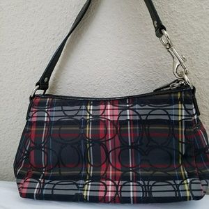 Cute Coach monogram plaid bag